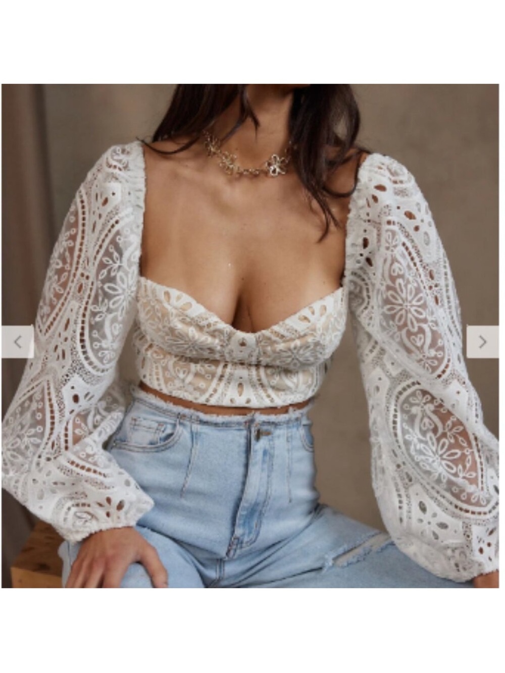 NWT 12th Tribe Cecilia Eyelet Crop Top - Picture 5 of 11